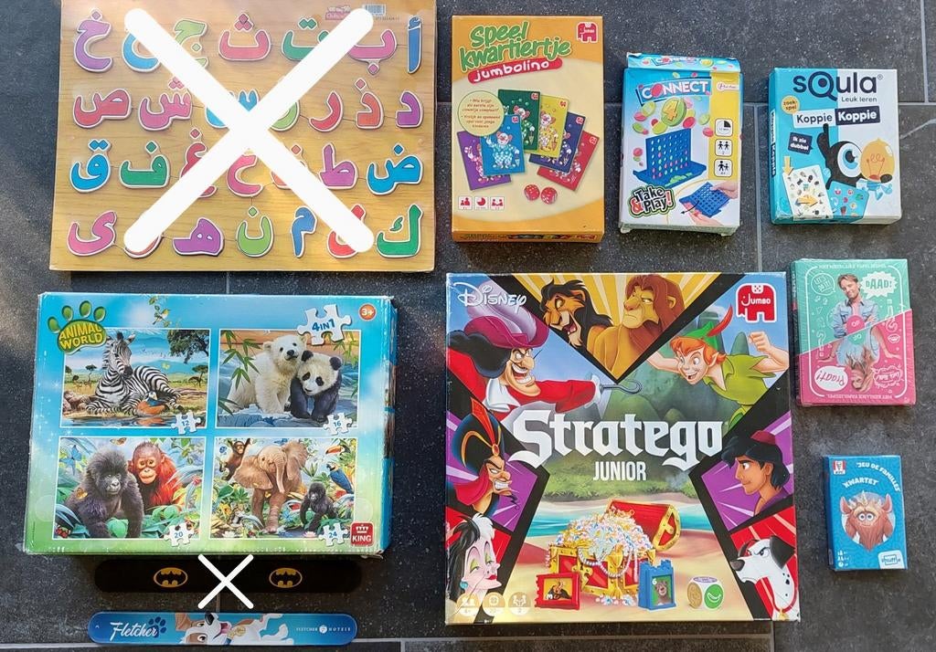 Puzzels, spelletjes, LOL en Disney Junior Stratego, Hobby en Vrije tijd, Gezelschapsspellen | Bordspellen, Verzenden, Zo goed als nieuw