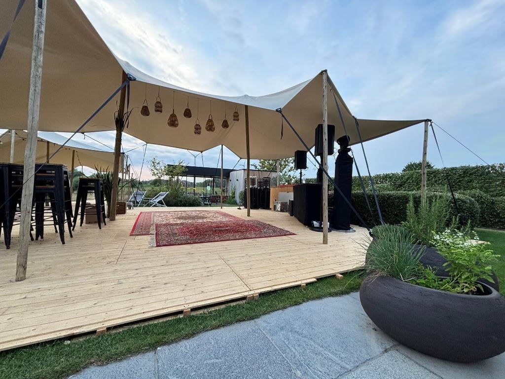 Stretch-tenten te huur (6,5 x10m) incl. opbouw & afbraak, Ophalen, Nieuw