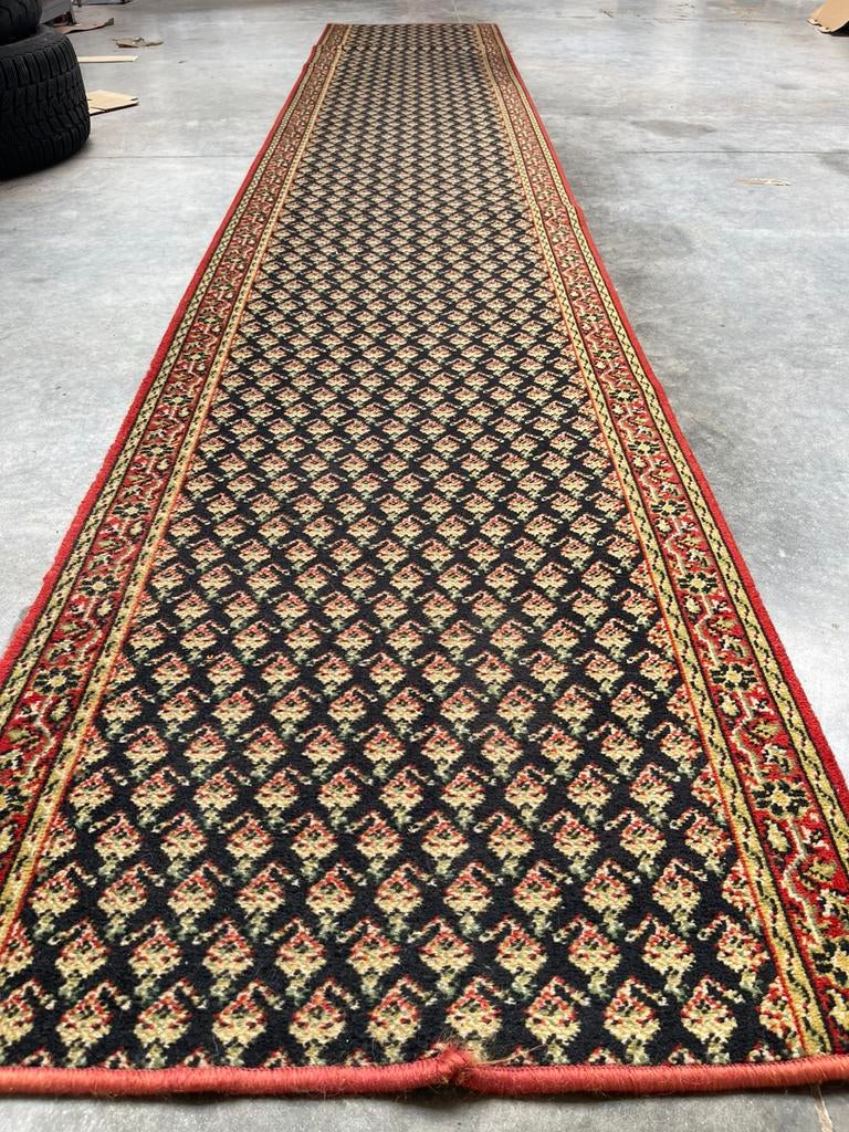 Vintage loper 70cm x 400cm vloerkleed tapijt orient perzich, Gebruikt, Overige kleuren, 200 cm of meer, Vintage loper kleed scheerwol orient oosterse perzich perser