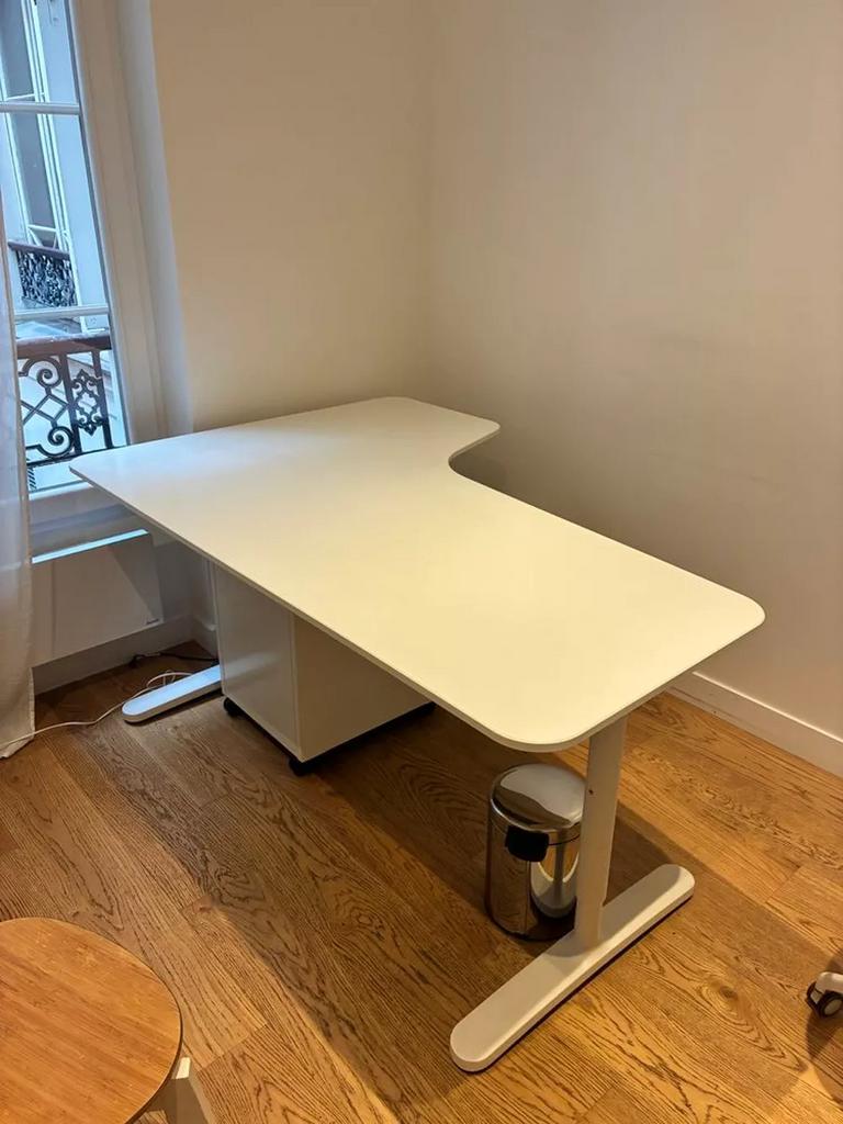 Bureau Ikea Bekant, Maison & Meubles, Bureaux, Enlèvement, Comme neuf, IKEA, Blanc