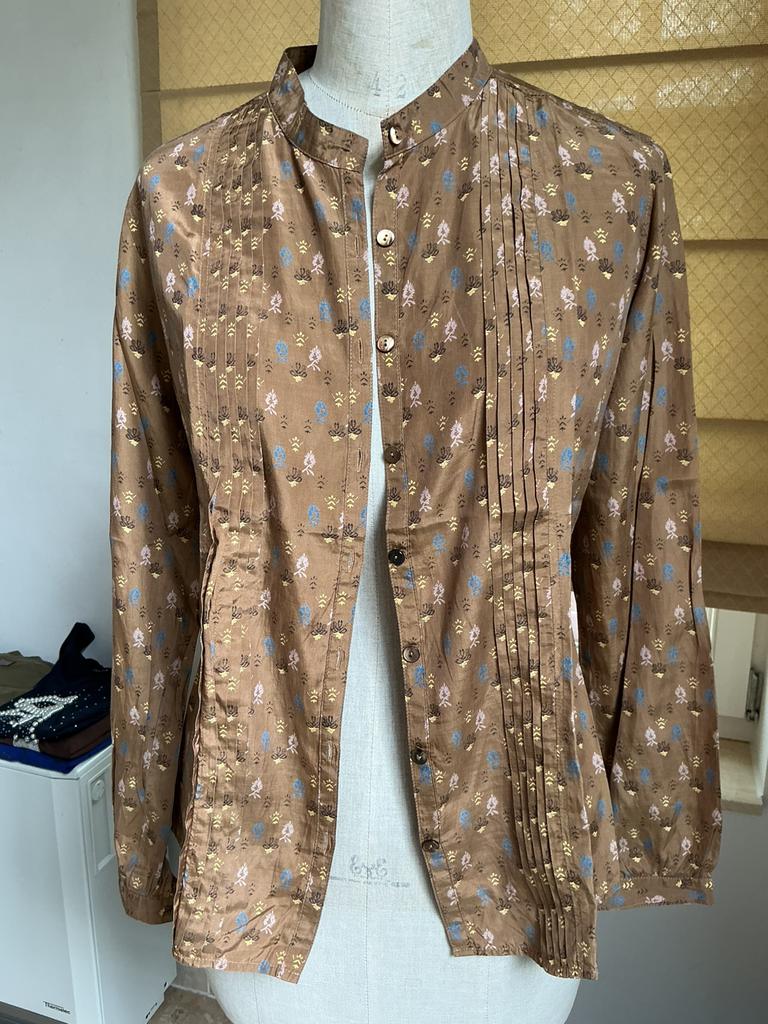 Bloes Xandres , natuurzijde , maat 38, Kleding | Dames, Ophalen of Verzenden, Zo goed als nieuw, Maat 38/40 (M), Bruin