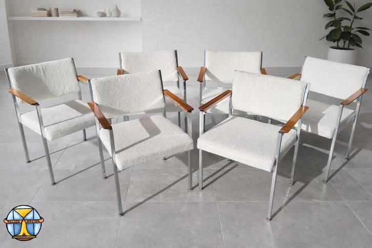 Ensemble de 6 chaises vintage avec accoudoirs Polak AP Origi, Antiquités & Art, Antiquités | Meubles | Chaises & Canapés, Enlèvement ou Envoi