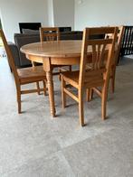 Ronde tafel verlengbaar naar ovale tafel kleur grenen, Cinq personnes ou plus, Rond, Landelijk, Enlèvement
