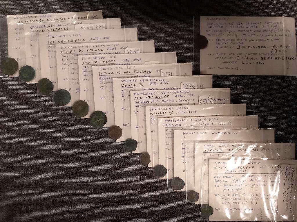 Lot munten van site in Mechelen., Ophalen, België, Setje