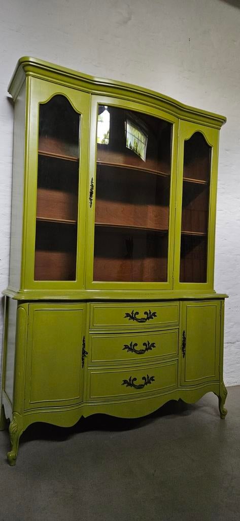 Vitrinekast met lades - groen, Ophalen