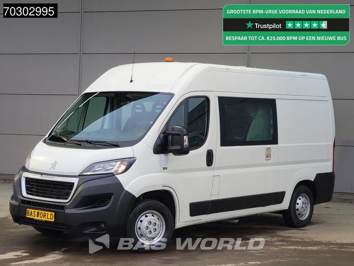 Peugeot Boxer 110pk Dubbel Cabine L2H2 Trekhaak Airco Cruise, Auto's, Bestelwagens en Lichte vracht, Bedrijf, Te koop, Achteruitrijcamera
