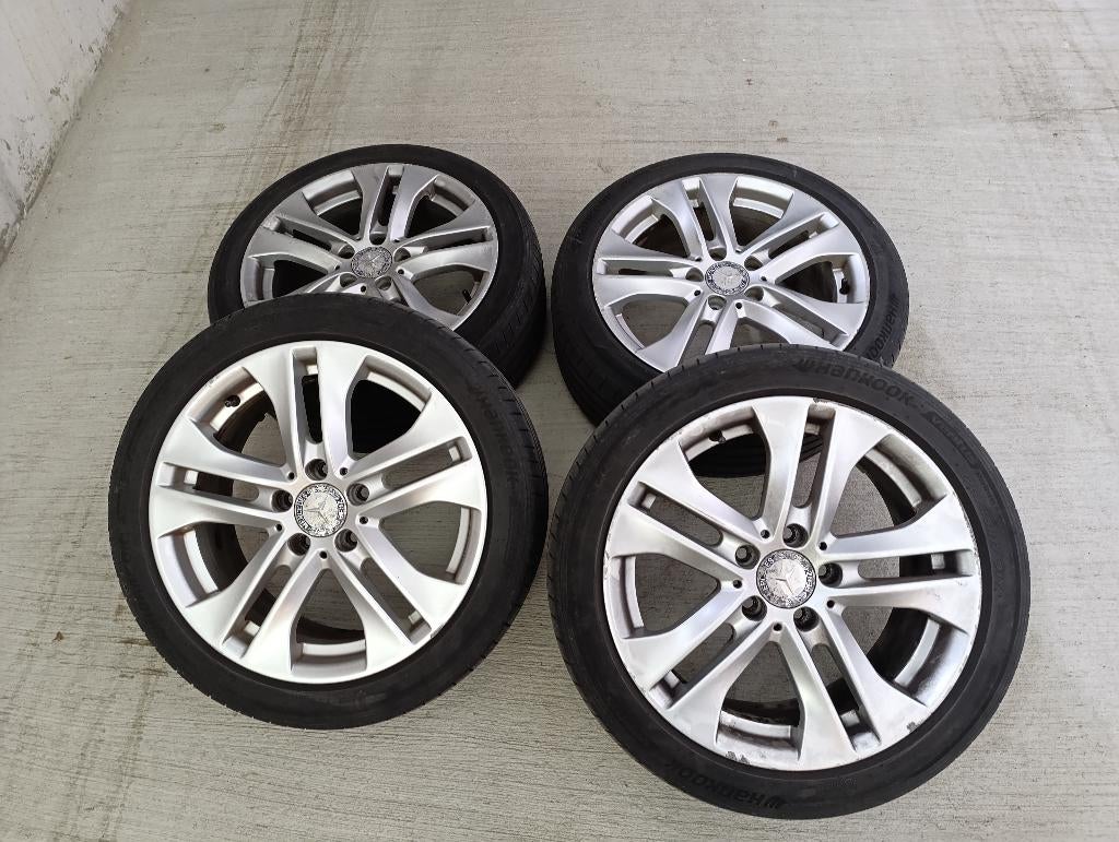 Mercedes velgen met Hankook zomerbanden, Auto-onderdelen, Banden en Velgen, Velg(en), Zomerbanden, 17 inch, 225 mm, Personenwagen