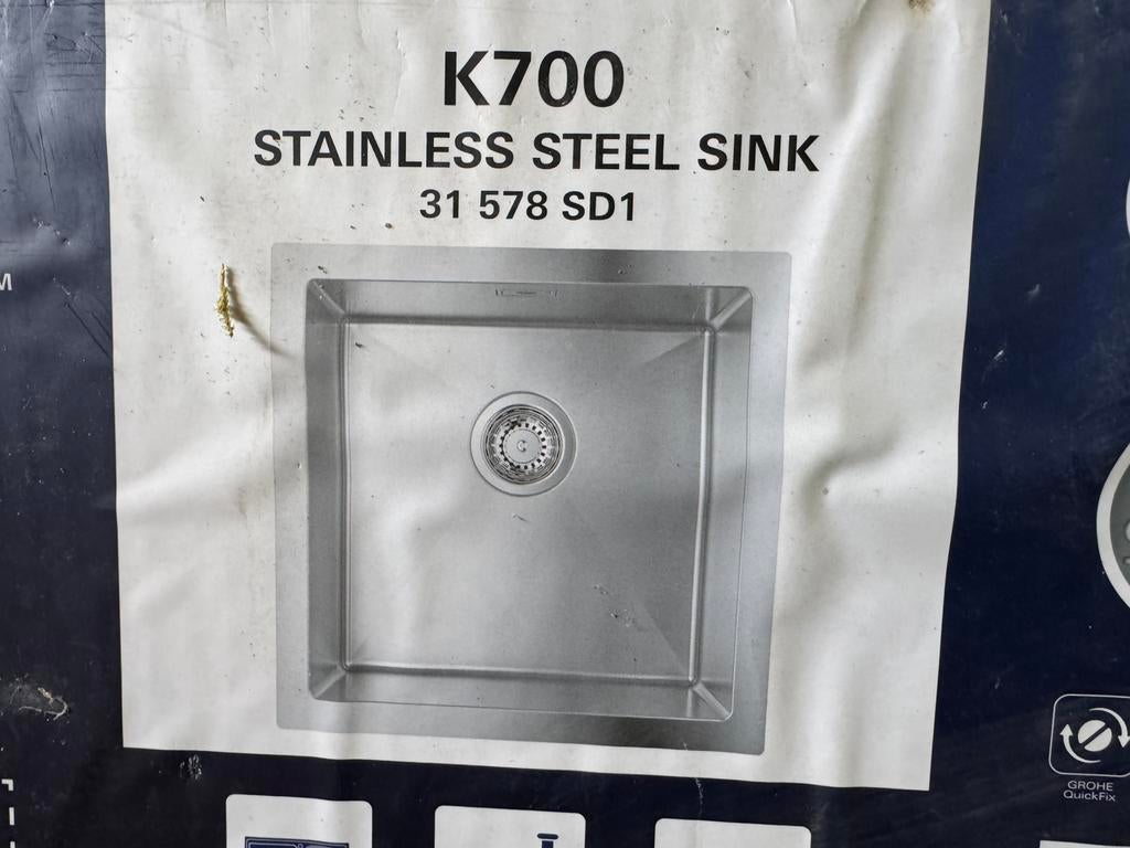 Grohe K700 inox spoelbak – NIEUW in verpakking – 40x40, Huis en Inrichting, Ophalen, Nieuw