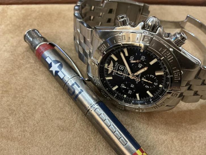 Breitling Blackbird big date, Handtassen en Accessoires, Horloges | Heren, Zo goed als nieuw, Breitling, Ophalen