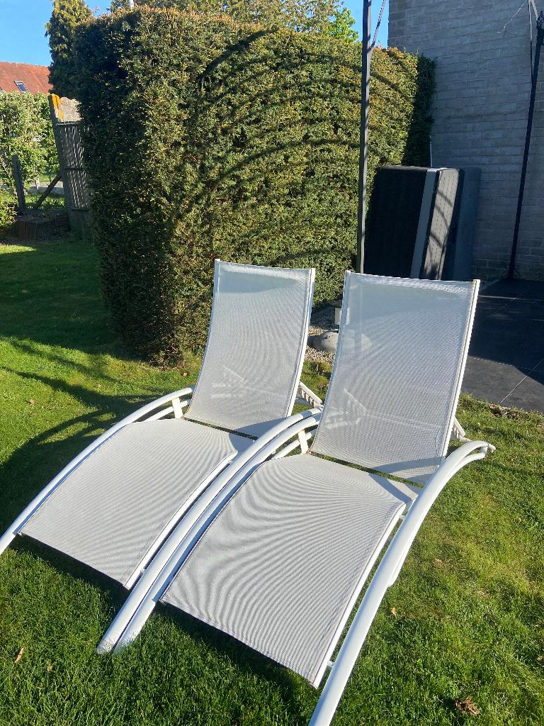 Chaises longues de terrasse (2 pièces), Enlèvement, Utilisé, Ajustable