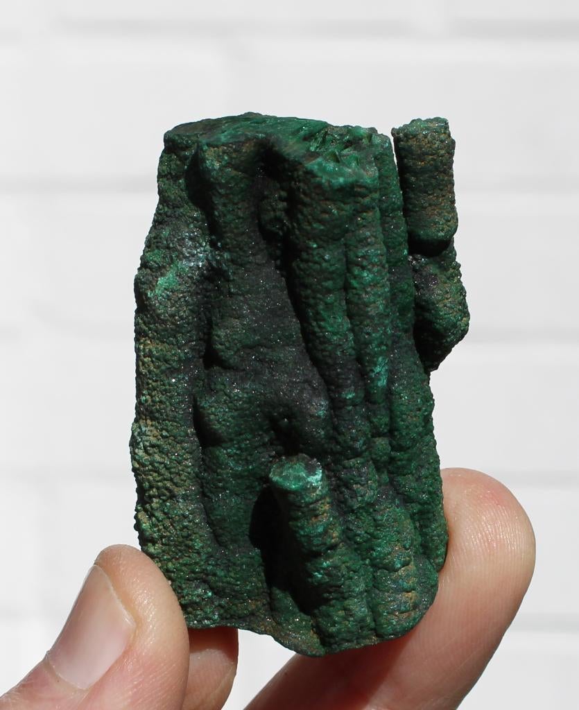 MALACHIET stalagmiet cluster uit LUBUMBASHI in DR CONGO, Verzamelen, Ophalen of Verzenden, Mineraal