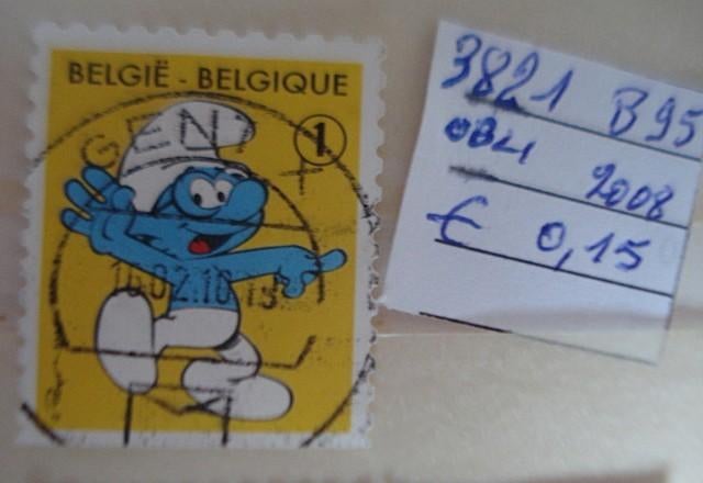 Belgique 3821 (O) B95, Envoi, Affranchi, Sans enveloppe