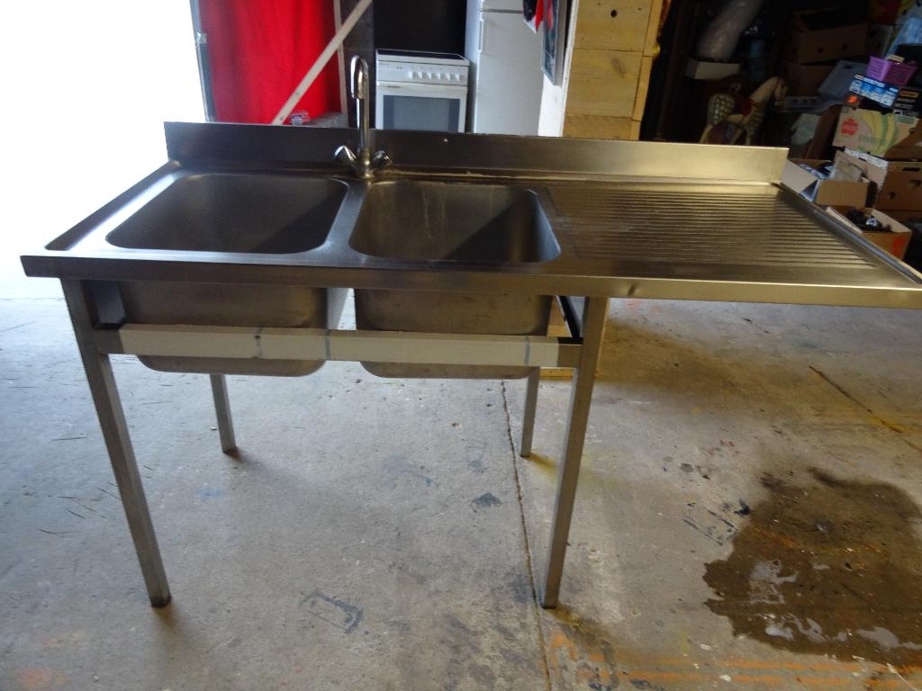 Dompel 2 roestvrijstalen tanks onder, Ophalen, Gebruikt, Inox Meubilair