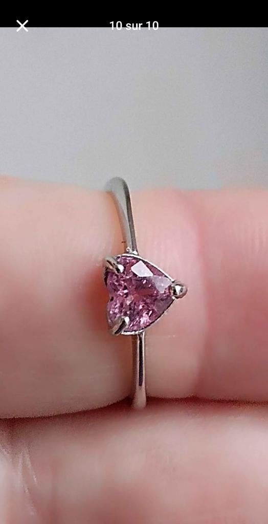 Verstelbare ring van sterling zilver met echte toermalijn, Handtassen en Accessoires, Ringen, Nieuw, Dame, Roze, Zilver, Met edelsteen