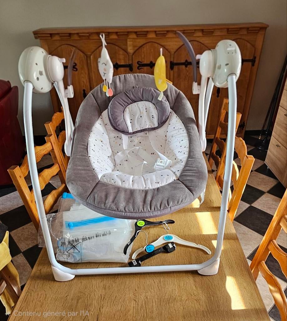 Balancelle badabulle gris et blanc, Enfants & Bébés, Enlèvement