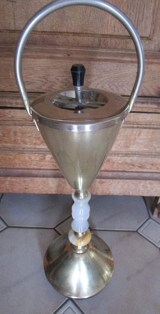 vloer asbak in marmer en koper, Ophalen