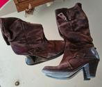 Mooie nubuck lederen hoge laarzen hak 5cm, Ophalen, Hoge laarzen