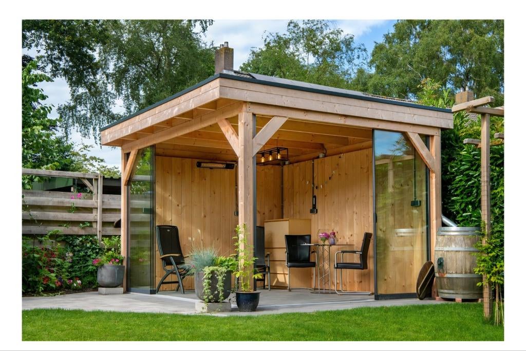 Zelfbouwpakket Overkapping 400x330, Tuin en Terras, Tuinhuizen, Zo goed als nieuw, Overige typen, Hout, 250 tot 300 cm, 200 tot 400 cm