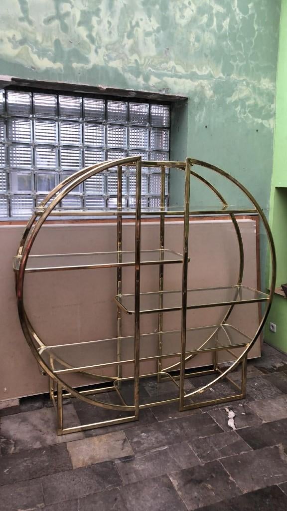 Etagère métal et verre 60's Bauhaus, Enlèvement ou Envoi