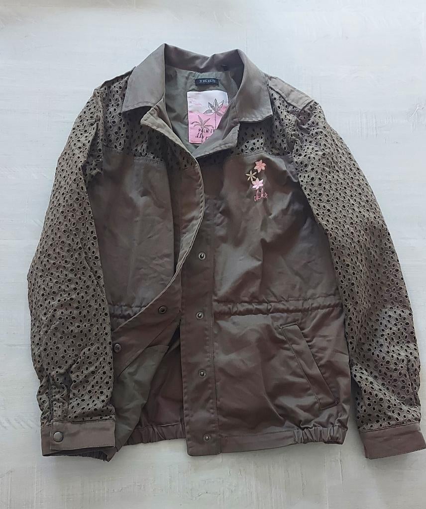 Veste été 10 ans/140cm IKKS kaki, rose, argent, IKKS, Comme neuf, Enlèvement, Fille