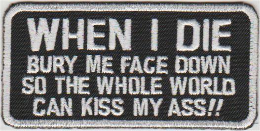 When I die.. stoffen opstrijk patch embleem, Motoren, Accessoires | Overige, Nieuw, Verzenden
