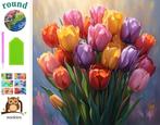 nr 590 Diamond Painting tulpen 40x40cm (rond), Verzenden, Nieuw, Knutselwerk