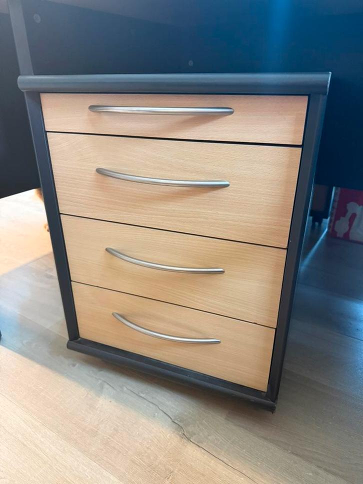 Ladeblok op wielen – 4 laden – 4 stuks beschikbaar, Huis en Inrichting, Bureaus, Zo goed als nieuw, Hout, Opbergruimte, Ophalen