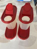 4 bocaux de rangement Tupperware, Maison & Meubles, Cuisine| Tupperware, Enlèvement, Comme neuf, Rouge, Boîte