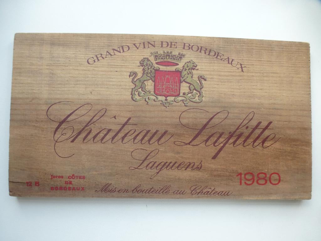 PLANCHE DE BOIS CHATEAU LAFITTE LAGUENS 1980, Antiquités & Art, Enlèvement ou Envoi