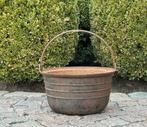 oude gietijzeren ketel met hendel - diameter 26 cm, Ophalen, Rond, Balkon