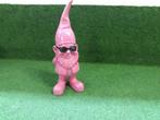 Tuinkabouter met zonnebril in roze kleur, Enlèvement ou Envoi, Neuf, Synthétique, Nain de jardin