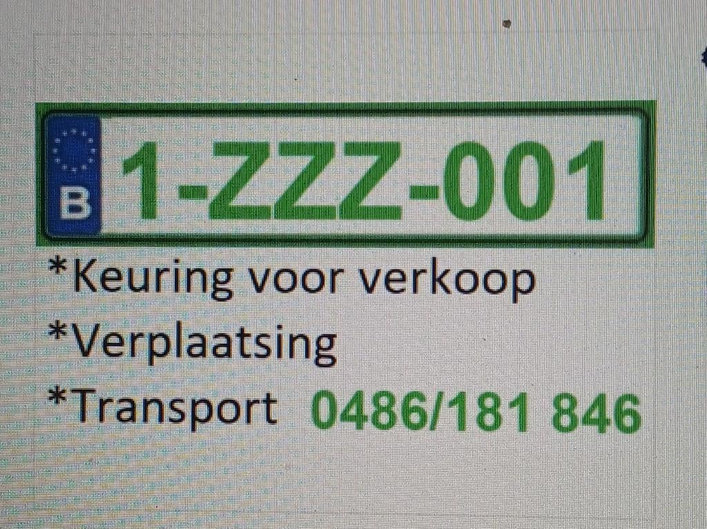 Z-plaat-keuring voor verkoop, transport 0486 18 18 46, Ophalen