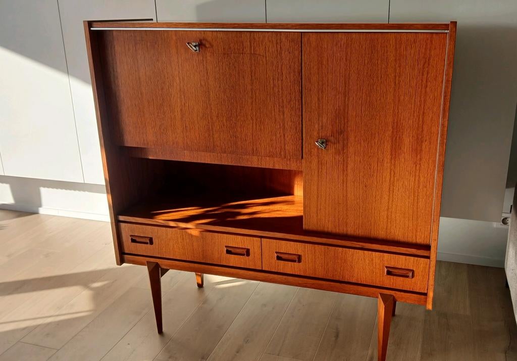 Meuble de bar design vintage en teck des années 1960., Enlèvement