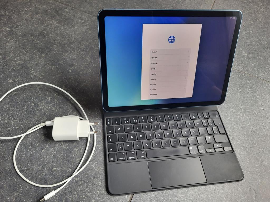 iPad Air 5 (M1) – snel, netjes, compleet, Informatique & Logiciels, Apple iPad Tablettes, Comme neuf, Apple iPad Air, Wi-Fi, 11 pouces