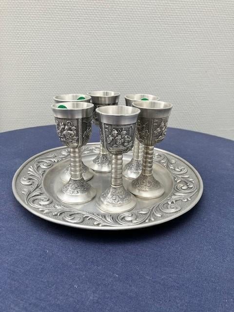 Tinnen borrelglaasjes, Ophalen of Verzenden