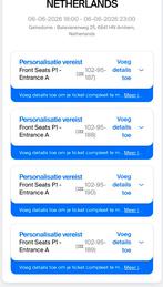 4 front Seats kaarten voor YE. 06-06 zaterdag, Tickets & Billets
