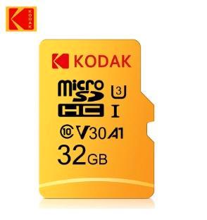 32 GB KODAK SD SDHC Geheugenkaart MicroSD A1 U3 Class 10 V30, Audio, Tv en Foto, Foto | Geheugenkaarten, Nieuw, MicroSD, 32 GB