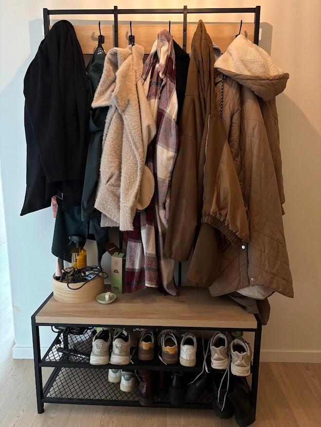 Kapstok met schoenenrek en zitbank, Maison & Meubles, Accessoires pour la Maison | Portemanteaux, Utilisé, Portemanteau sur pied