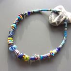 Collier avec perles de troc anciennes et perles d'artistes, Enlèvement ou Envoi, Neuf, Bleu, Autres matériaux