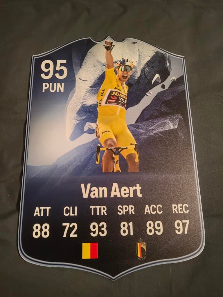 Wielerkaartje (37cmx25cm) - Wout Van Aert, Ophalen, Zo goed als nieuw, Plaatje