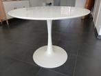 Witte ronde eettafel, Huis en Inrichting, Tafels | Eettafels, Ophalen, Gebruikt