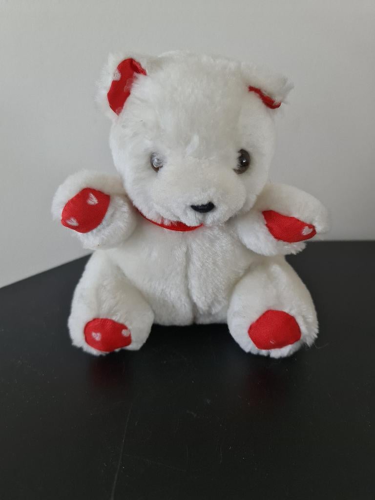 knuffel witte beer ongeveer 15 cm, Enlèvement, Comme neuf, Ours