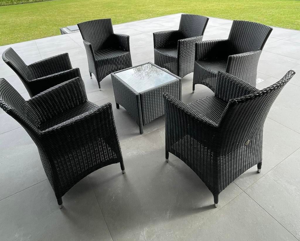 Leuk tuinset ‘bois le duc’, Ophalen of Verzenden, Gebruikt, 6 zitplaatsen, Tuinset