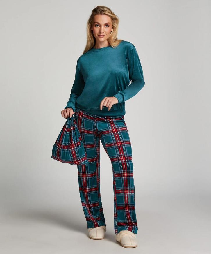 Te koop: Leuke zachte pyjama, L van Hunkemöller, Kleding | Dames, Homewear, Zo goed als nieuw, Maat 42/44 (L), Blauw, Ophalen