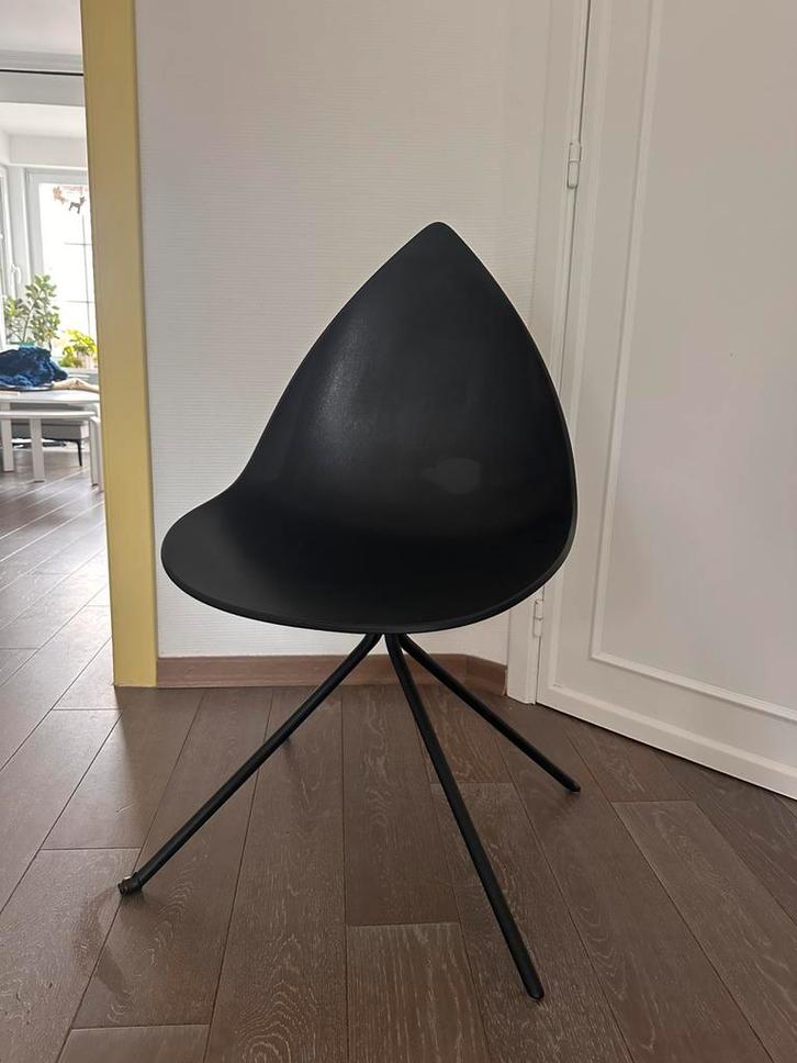 Zwarte Designstoel - 6 stuks, Huis en Inrichting, Stoelen, Gebruikt, Vijf, Zes of meer stoelen, Kunststof, Zwart, Ophalen