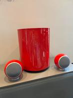Elipson Planet M sub en speakers rood hoogglans, Audio, Tv en Foto, Luidsprekerboxen, Overige merken, Front, Rear of Stereo speakers