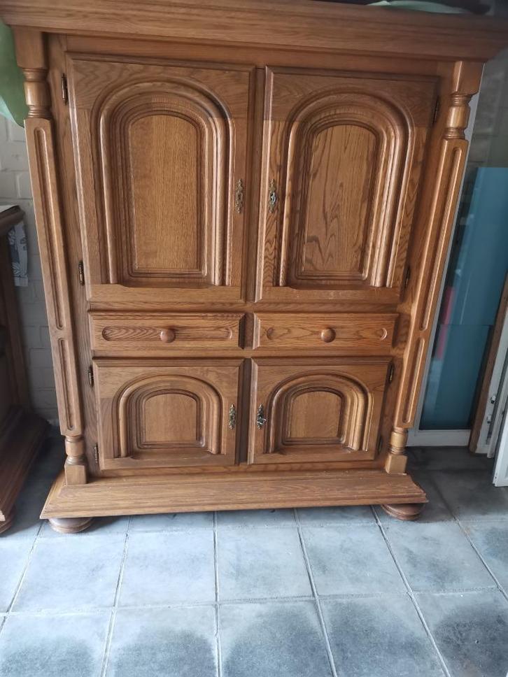 Eiken eetkamer, Huis en Inrichting, Complete eetkamers, Zo goed als nieuw, 4 tot 6 stoelen, Ophalen