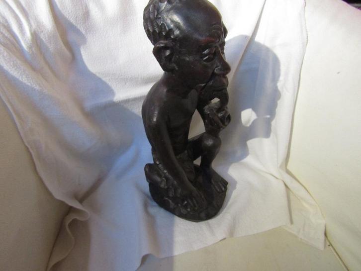 Prachtig beeld van een oudere man die een pijp rookt, Antiek en Kunst, Kunst | Niet-Westerse kunst, Ophalen of Verzenden