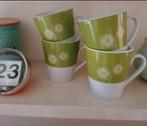 4 retro koffietasjes Tante Kaat, Huis en Inrichting, Keuken | Servies, Ophalen of Verzenden, Gebruikt, Keramiek