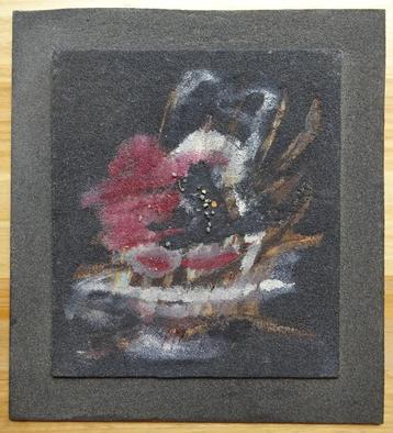 Suzanne Thienpont, compo in zand en materie,  32 x 29 cm